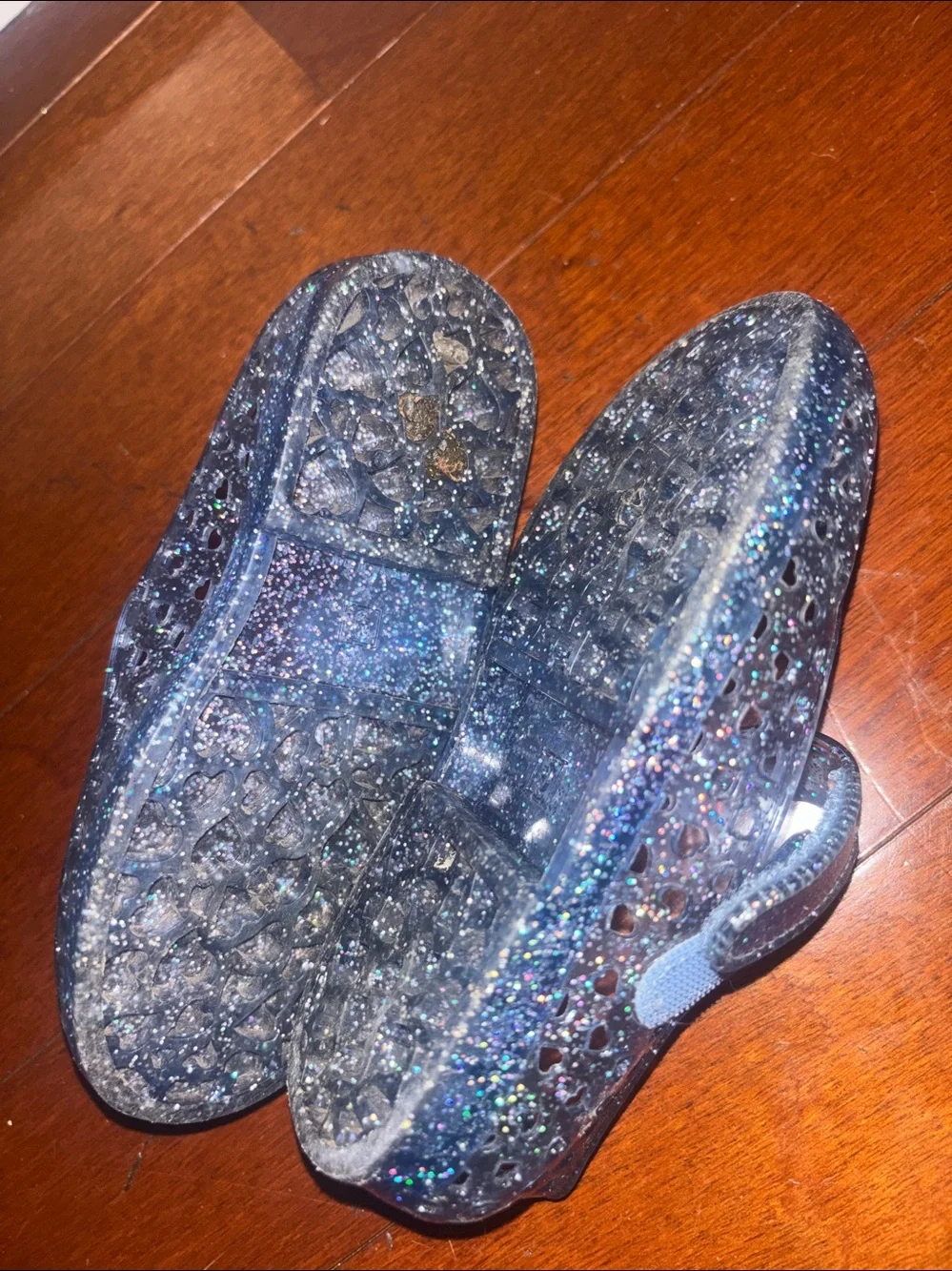 Girls' Glitter Jelly Mary Jane Shoes - Navy